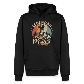Legenden Werden Im März 1952 Geboren - 1952 - Männer Premium Bio Hoodie - Schwarz - Vorne - Nico (187cm)