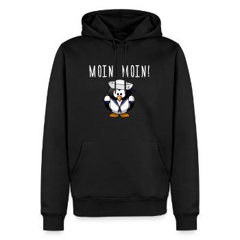 Cadeau Moin Moin Penguin - Sweat à capuche Premium bio Homme - noir - Devant - Nico (187cm)