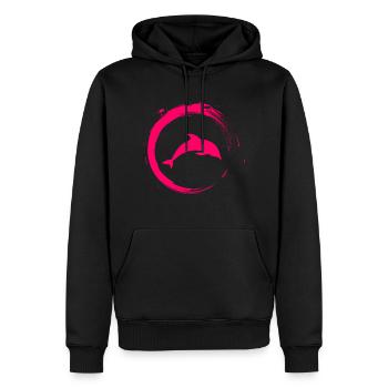 Delphin - Männer Premium Bio Hoodie - Schwarz - Vorne - Nico (187cm)