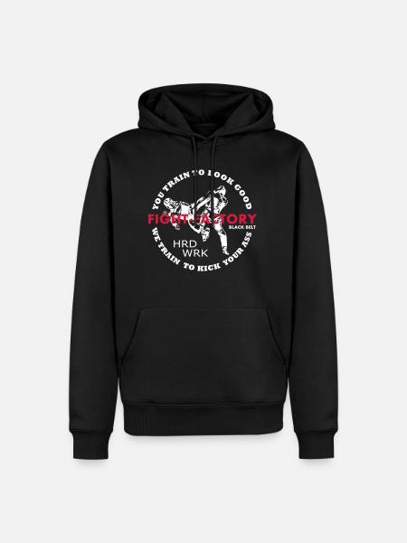 FF-Schwarzgurt kick ass - Männer Premium Bio Hoodie - Schwarz