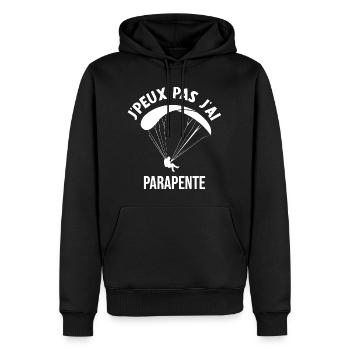 J'peux Pas j'ai Parapente T-shirt Parapentiste - Sweat à capuche Premium bio Homme - noir - Devant - Nico (187cm)
