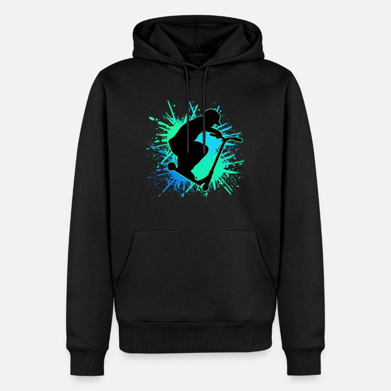 scooter stunt it - Männer Premium Bio Hoodie - Schwarz