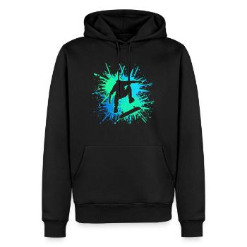 patineur - Sweat à capuche Premium bio Homme - noir - Devant - Nico (187cm)