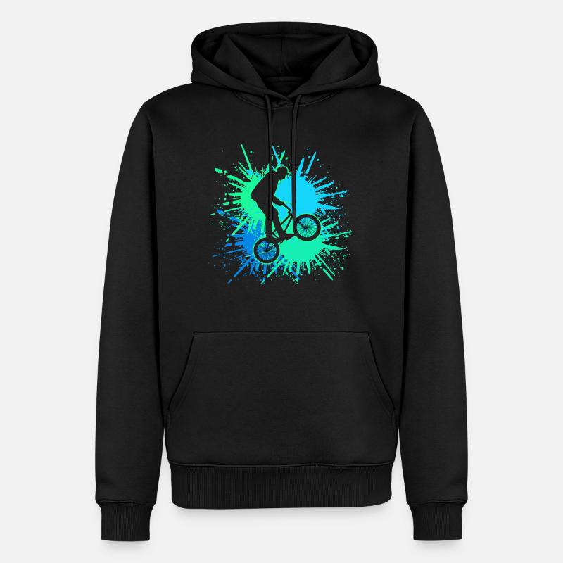Vélo BMX Wheelie VTT VTT - Sweat à capuche Premium bio Homme - noir