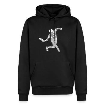 Disc Golf Symboles Silhouette Disc Golf - Sweat à capuche Premium bio Homme - noir - Devant - Nico (187cm)