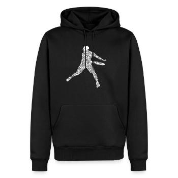 Discgolfer Symbole Discgolf Silhouette Disc Golf - Männer Premium Bio Hoodie - Schwarz - Vorne - Nico (187cm)