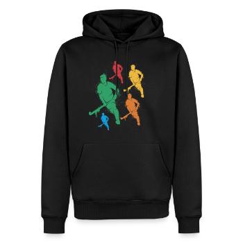 Hockeyspieler Jungen Feldhockey Kinder Hockey - Männer Premium Bio Hoodie - Schwarz - Vorne - Nico (187cm)