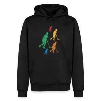 Floorball Innebandy Salibandy Floorball Enfants - Sweat à capuche Premium bio Homme - noir - Devant - Nico (187cm)