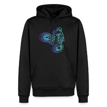 VTT VTT Cycliste Hommes VTT - Sweat à capuche Premium bio Homme - noir - Devant - Nico (187cm)