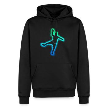 Handball Joueurs Handball Hommes Handball Garçons Handball - Sweat à capuche Premium bio Homme - noir - Devant - Nico (187cm)
