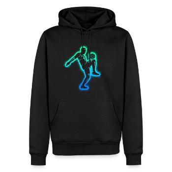 Joueurs de football Tours de football Garçons de football - Sweat à capuche Premium bio Homme - noir - Devant - Nico (187cm)