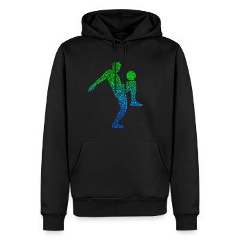 Icône de joueur de football Football Garçon de football - Sweat à capuche Premium bio Homme - noir - Devant - Nico (187cm)