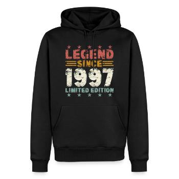 Legende 1997 Jahrgang Geburtstag Geschenk - Männer Premium Bio Hoodie - Schwarz - Vorne - Nico (187cm)
