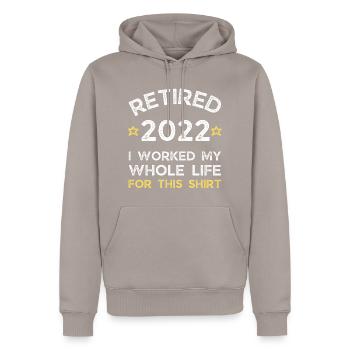 Retraite 2022 - Retraité 2022 - Sweat à capuche Premium bio Homme - taupe - Devant - Nico (187cm)