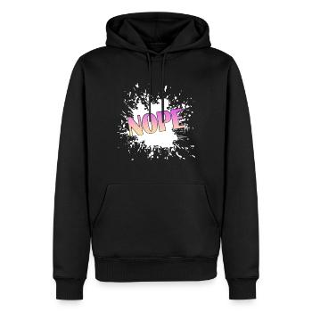 Nope - Männer Premium Bio Hoodie - Schwarz - Vorne - Nico (187cm)
