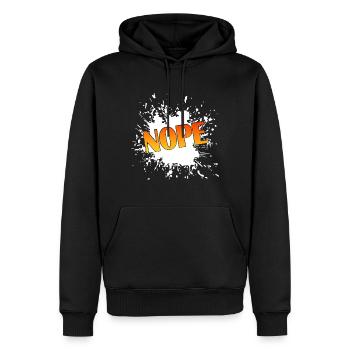 Nope - Männer Premium Bio Hoodie - Schwarz - Vorne - Nico (187cm)