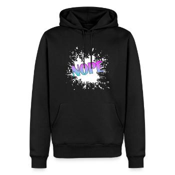 Nope - Männer Premium Bio Hoodie - Schwarz - Vorne - Nico (187cm)