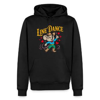 Line Dance Maus lustige Maus tanzt Linedance - Männer Premium Bio Hoodie - Schwarz - Vorne - Nico (187cm)