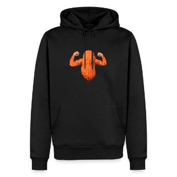 Peanut Power - Sweat à capuche Premium bio Homme - noir - Devant - Nico (187cm)