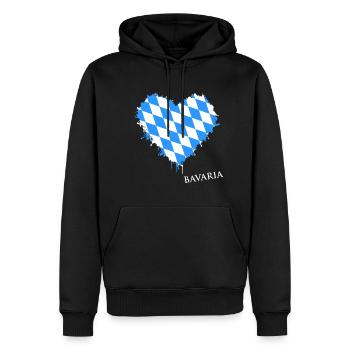 Bayern Herz Bavaria - Männer Premium Bio Hoodie - Schwarz - Vorne - Nico (187cm)