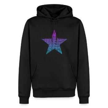bunter Stern, colorful star - Männer Premium Bio Hoodie - Schwarz - Vorne - Nico (187cm)