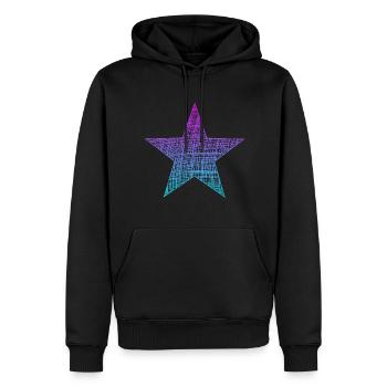 bunter stern used look star blue purple lila stern - Männer Premium Bio Hoodie - Schwarz - Vorne - Nico (187cm)