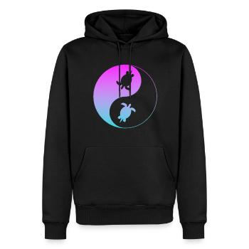 Schildkröte - Männer Premium Bio Hoodie - Schwarz - Vorne - Nico (187cm)