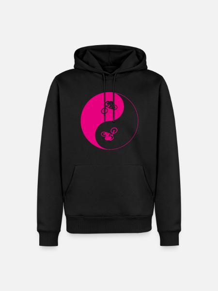 biken - yin yang - Männer Premium Bio Hoodie - Schwarz