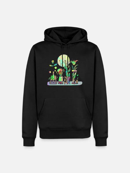 Pflanzen, Blumen - Männer Premium Bio Hoodie - Schwarz