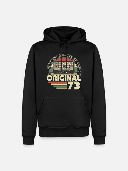 Geboren 1973 Vintage Retro Vintage Verjaardag - Mannen Premium Bio hoodie - zwart