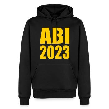 Abi 2023 - Männer Premium Bio Hoodie - Schwarz - Vorne - Nico (187cm)
