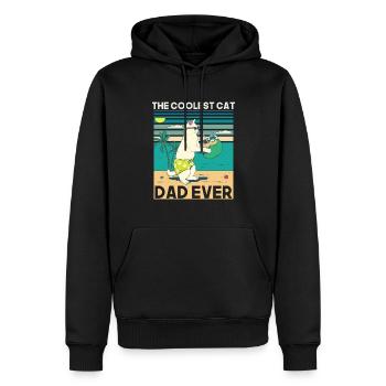 Der coolste Katzenvater aller Zeiten - Katzenliebhaber Familiengeschenke - Männer Premium Bio Hoodie - Schwarz - Vorne - Nico (187cm)