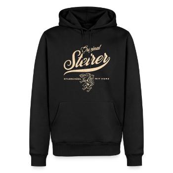 Vntage Original Steirer Typografie - Männer Premium Bio Hoodie - Schwarz - Vorne - Nico (187cm)