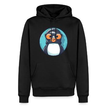 Pinguin mit Sonnenbrille, Antarktisvogel, - Männer Premium Bio Hoodie - Schwarz - Vorne - Nico (187cm)