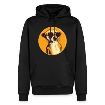 Suricate avec lunettes de soleil, Suricate, Suntight - Sweat à capuche Premium bio Homme - noir - Devant - Nico (187cm)