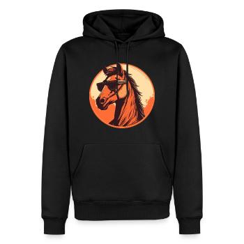 Cheval, Cheval, Cheval, Cheval de guerre, Nag, Poney - Sweat à capuche Premium bio Homme - noir - Devant - Nico (187cm)