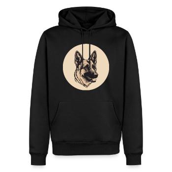 Deutscher Schäferhund, Hundebegleiter, Schäferhund - Männer Premium Bio Hoodie - Schwarz - Vorne - Nico (187cm)