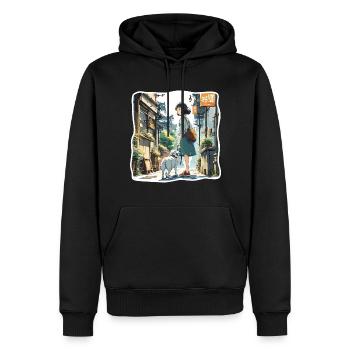 Anime / Comic / Japanisch / Zeichentrick / Cartoon - Männer Premium Bio Hoodie - Schwarz - Vorne - Nico (187cm)