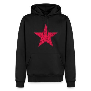 roter Stern, red star - Männer Premium Bio Hoodie - Schwarz - Vorne - Nico (187cm)