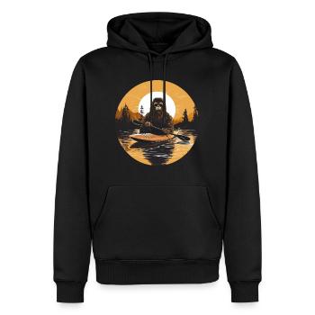 Kajakfahren, Kajakfahren, Paddeln, Paddeln - Männer Premium Bio Hoodie - Schwarz - Vorne - Nico (187cm)