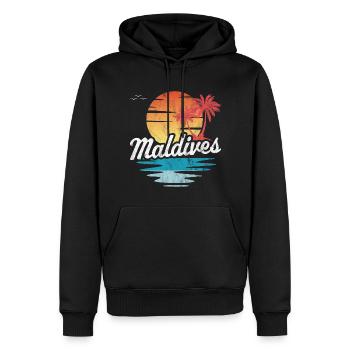 Maldives - Sweat à capuche Premium bio Homme - noir - Devant - Nico (187cm)