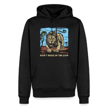 African Lion 2024 01 - Männer Premium Bio Hoodie - Schwarz - Vorne - Nico (187cm)