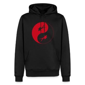 Tauchen, einfach tauchen - Männer Premium Bio Hoodie - Schwarz - Vorne - Nico (187cm)