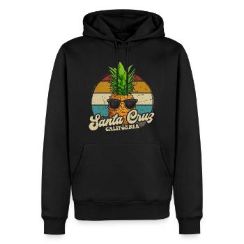 Santa Cruz California rétro vintage ananas des années 70 - Sweat à capuche Premium bio Homme - noir - Devant - Nico (187cm)