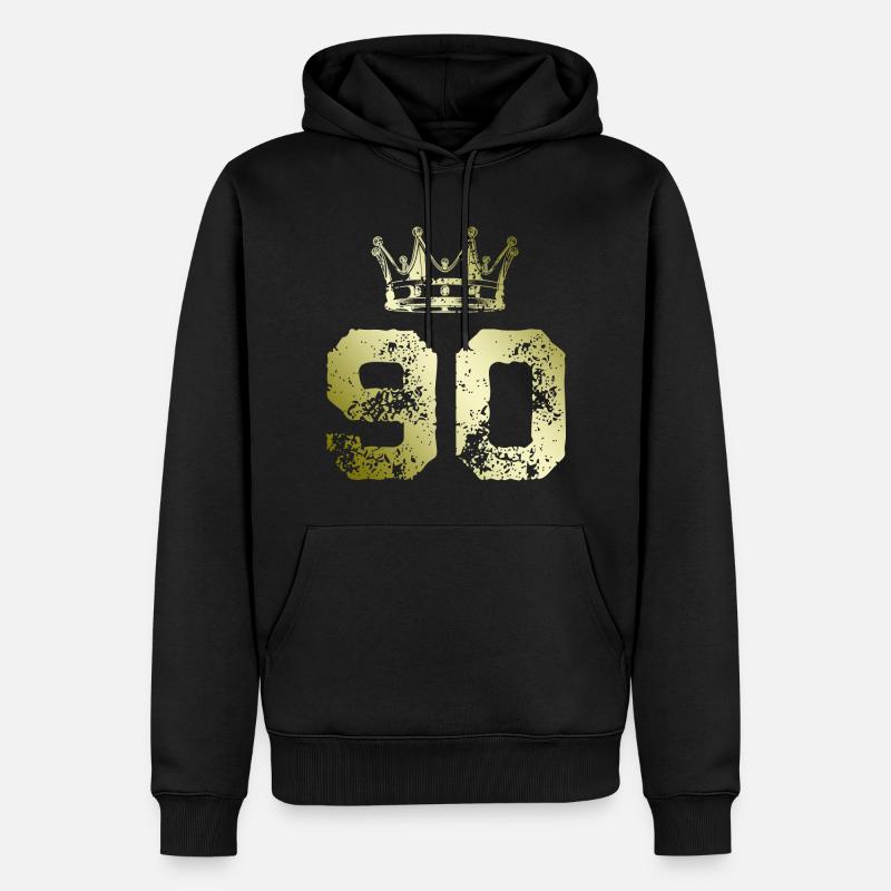 90 Couronne de numéros - Sweat à capuche Premium bio Homme - noir