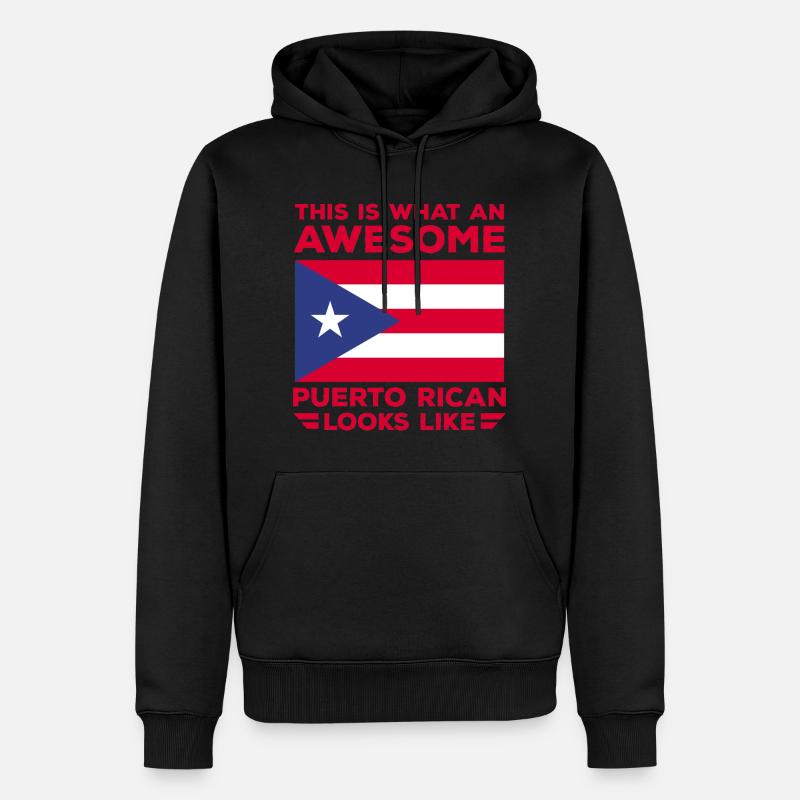 Drapeau de Porto Rico - Sweat à capuche Premium bio Homme - noir