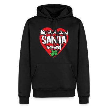Escouade du Père Noël Joyeux Noël - Sweat à capuche Premium bio Homme - noir - Devant - Nico (187cm)
