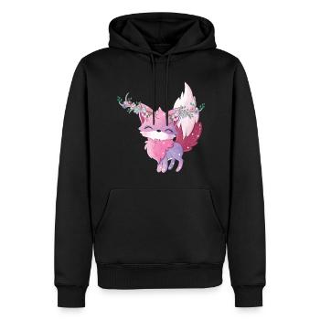 Polarfuchs - Männer Premium Bio Hoodie - Schwarz - Vorne - Nico (187cm)
