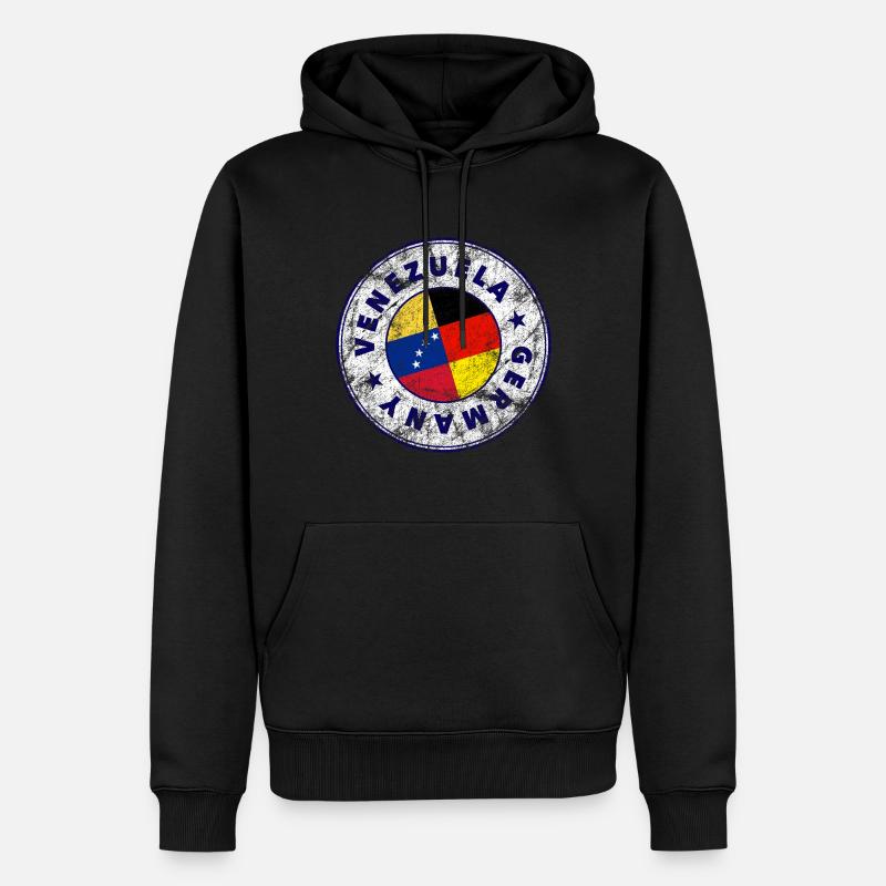 VENEZUELA GERMANY Stamp - Männer Premium Bio Hoodie - Schwarz