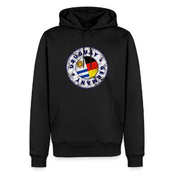URUGUAY GERMANY Stamp - Männer Premium Bio Hoodie - Schwarz - Vorne - Nico (187cm)
